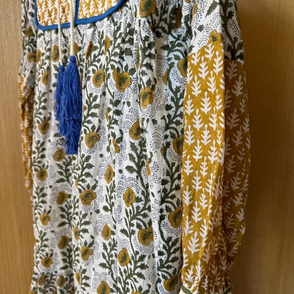 SZ Blockprints Tassle Dress - Gorgeous Fall Sheer! Worn once - Picture 5 of 9